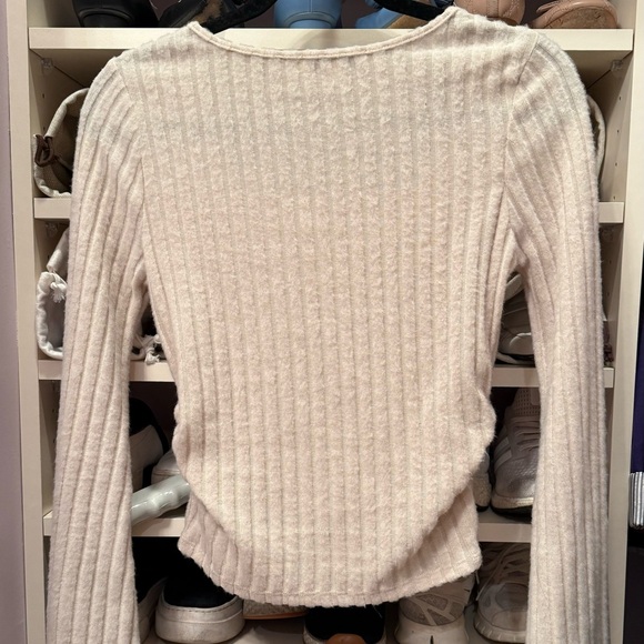 Neutral Ribbed Long Sleeve Top - Picture 2 of 6